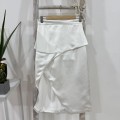 Satin Irregular Midi Skirt